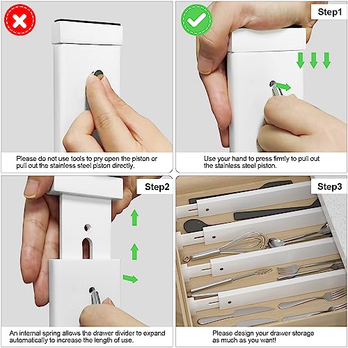 Bamboo 4-Pack Adjustable Drawer Dividers Organizer B969916
