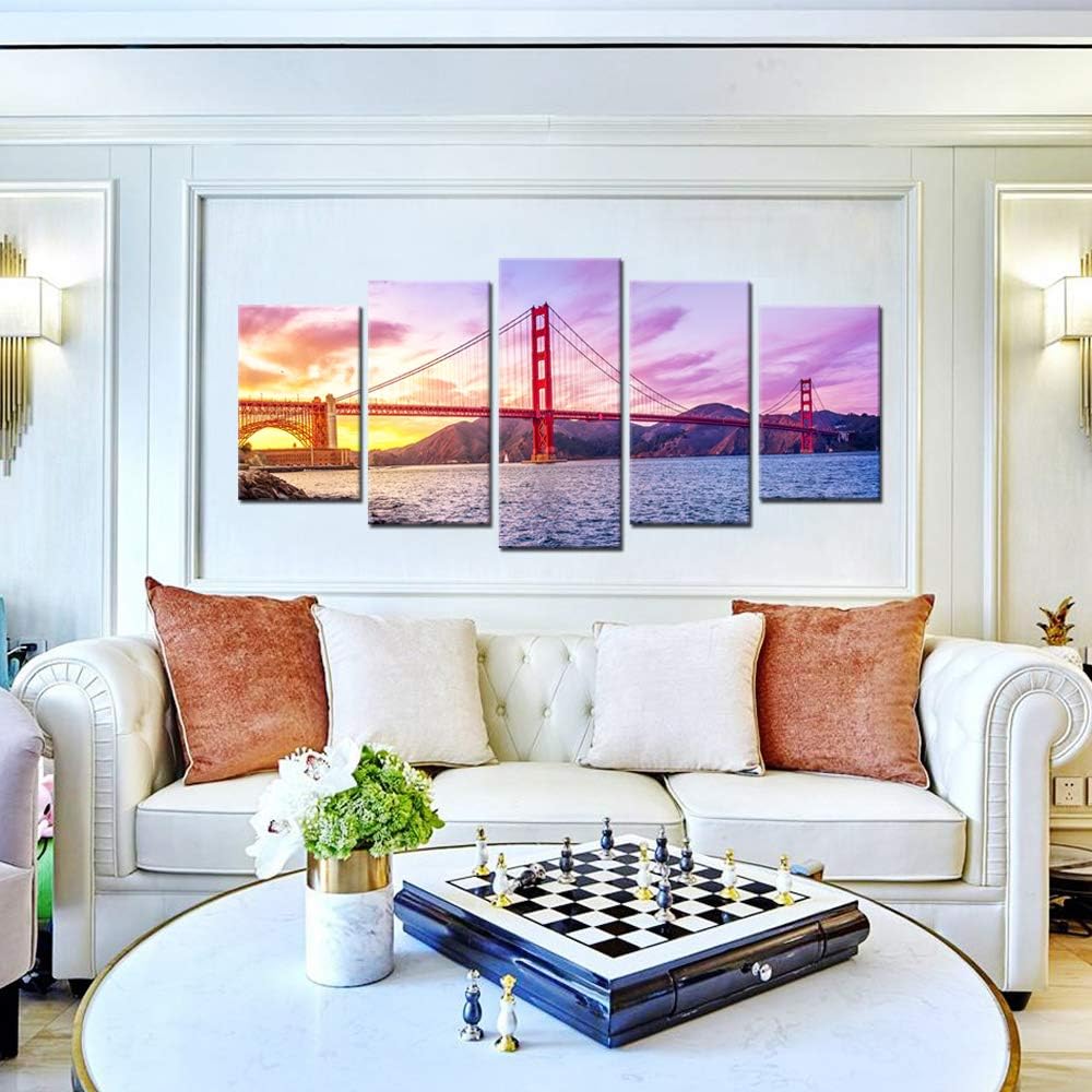 City Canvas Wall Art San Francisco Golden Gate Bridge Framed C810