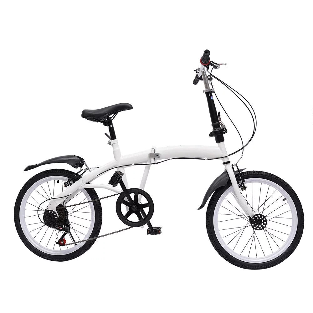 White 20 Inch 7 Speed Folding Bicycle Z19639