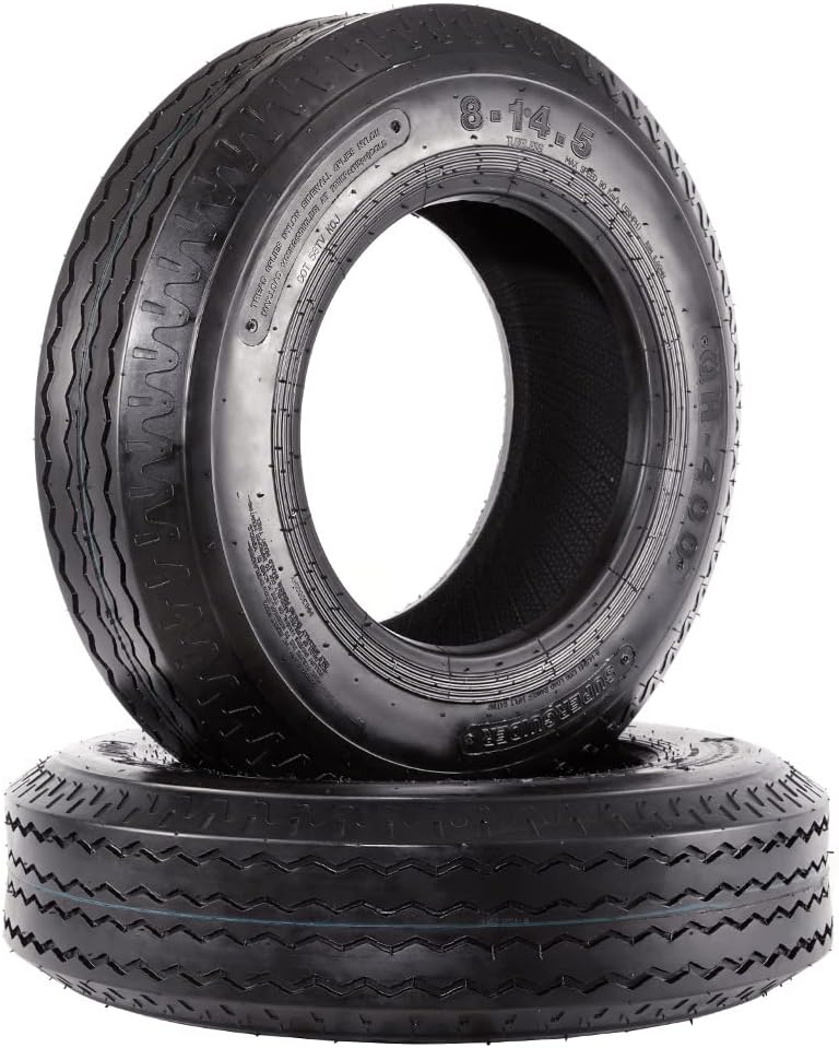 Set of 2 Heavy Duty Trailer Tires 8-14.5 Load Range G 14PR L2440