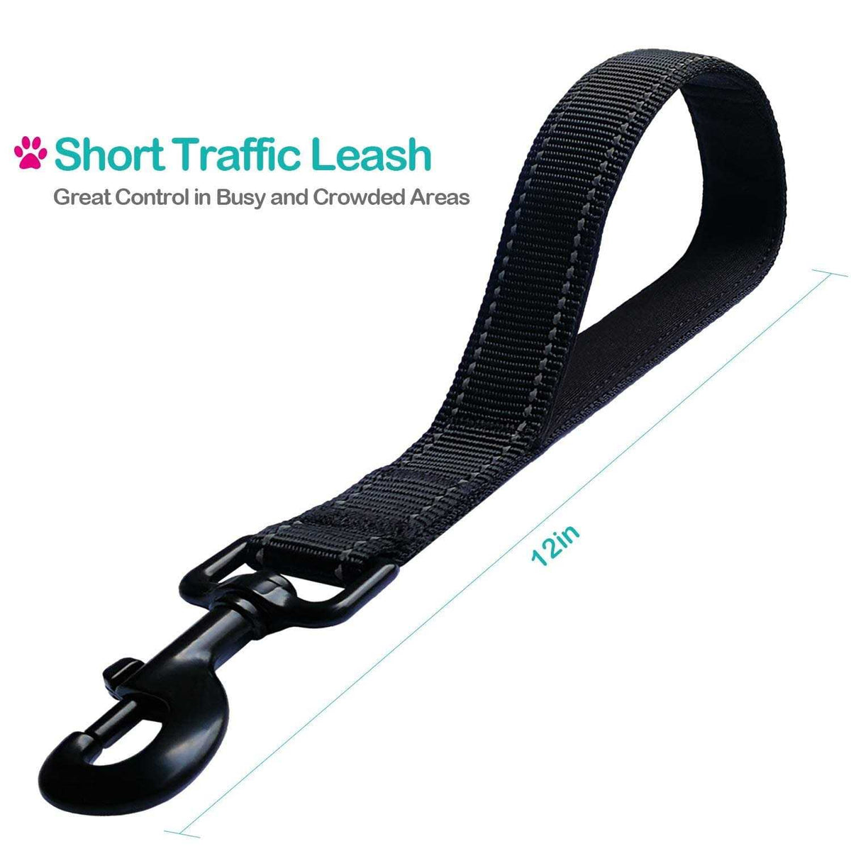 Short Padded Handle Heavy Duty Nylon Dog Leash R62332