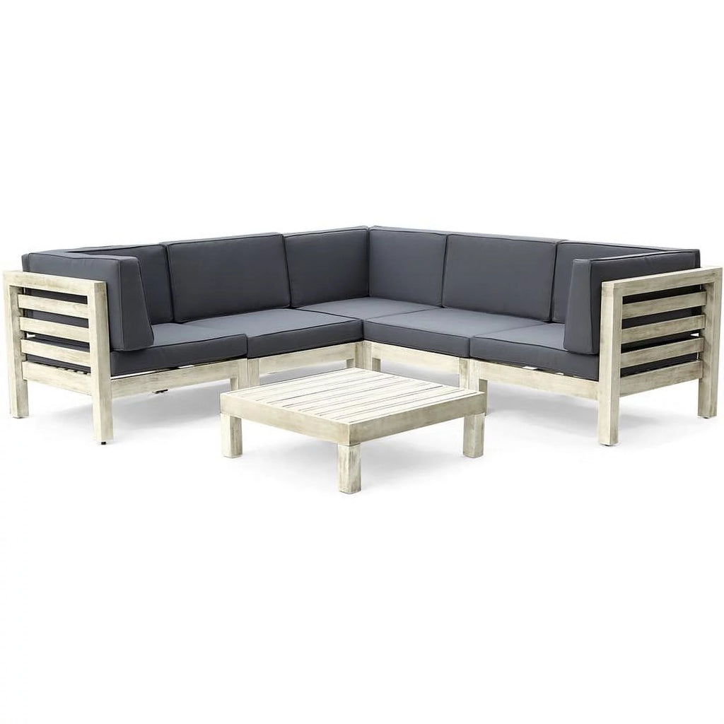 6pc V-Shaped Sectional Sofa Set with Cushion Z6748