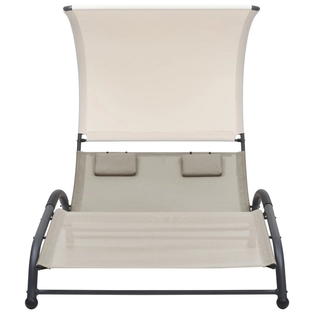 Textilene Double Sun Lounger with Canopy H6803