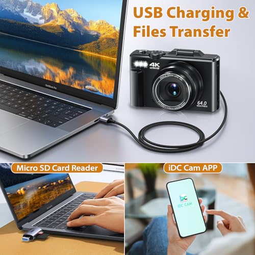 4K 64MP Digital Camera with 18X Zoom X718464