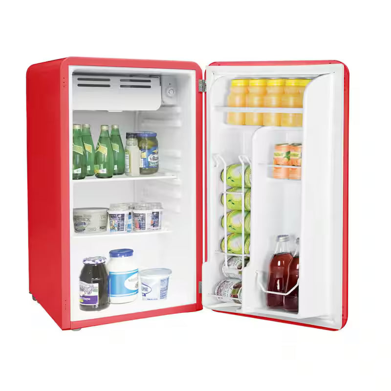 Retro Mini Fridge in Red with Freezer F168101
