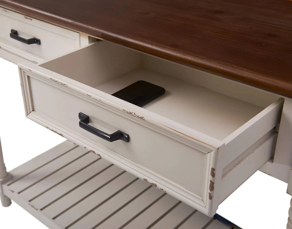 White Console Table with 2 Drawers R9404