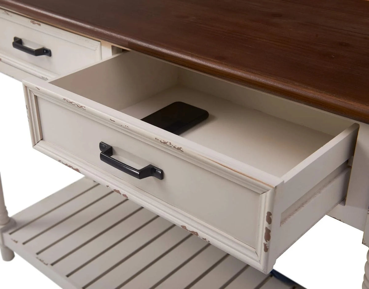 White Console Table with 2 Drawers R9404
