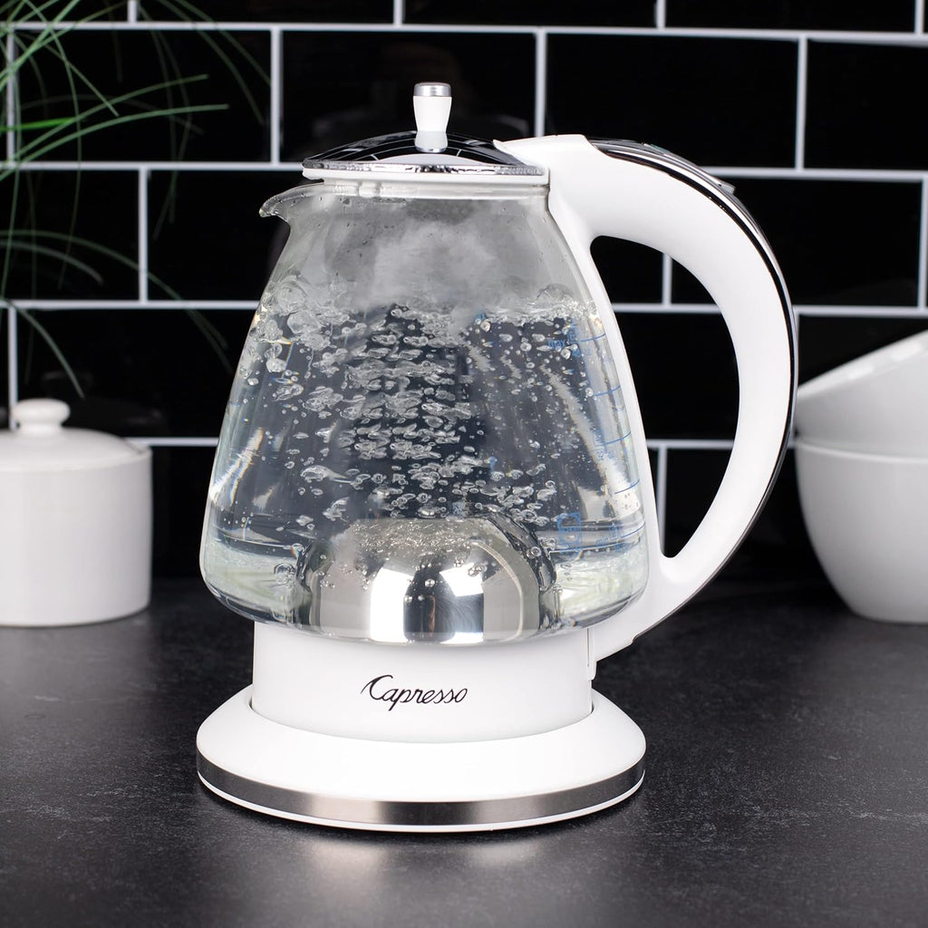 White 48 oz Glass Kettle I299