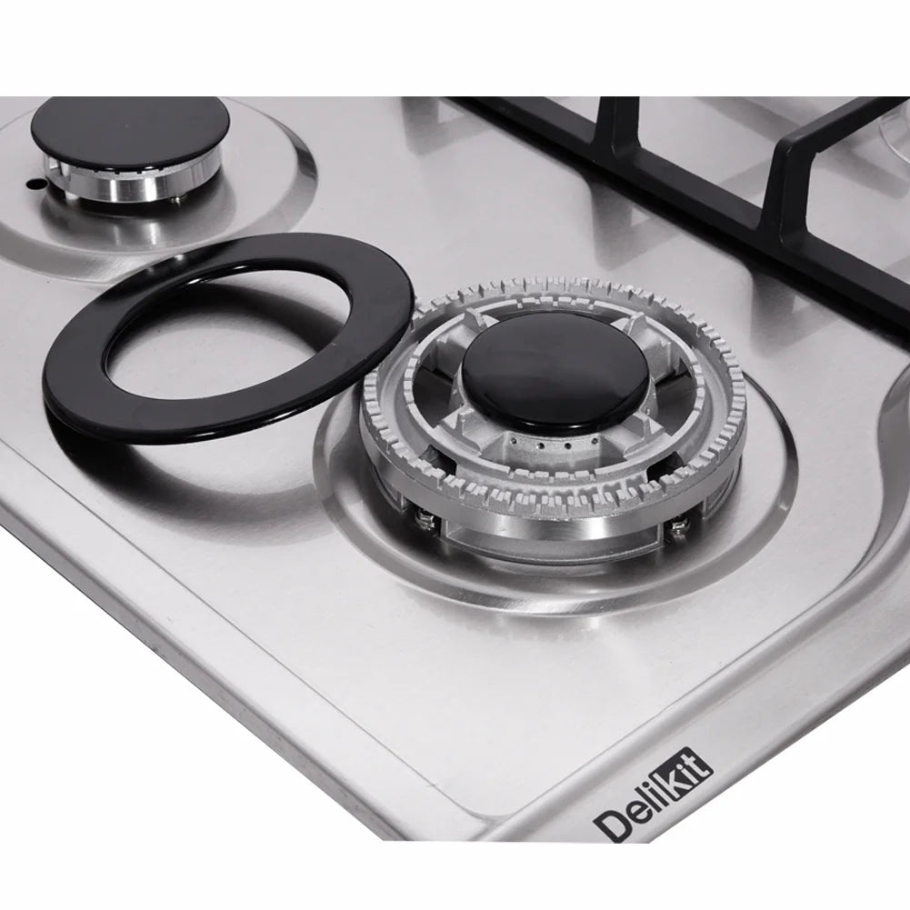 34 Inch Gas Cooktop 5 Burners Stainless Steel Drop-In Gas Stovetop E8984