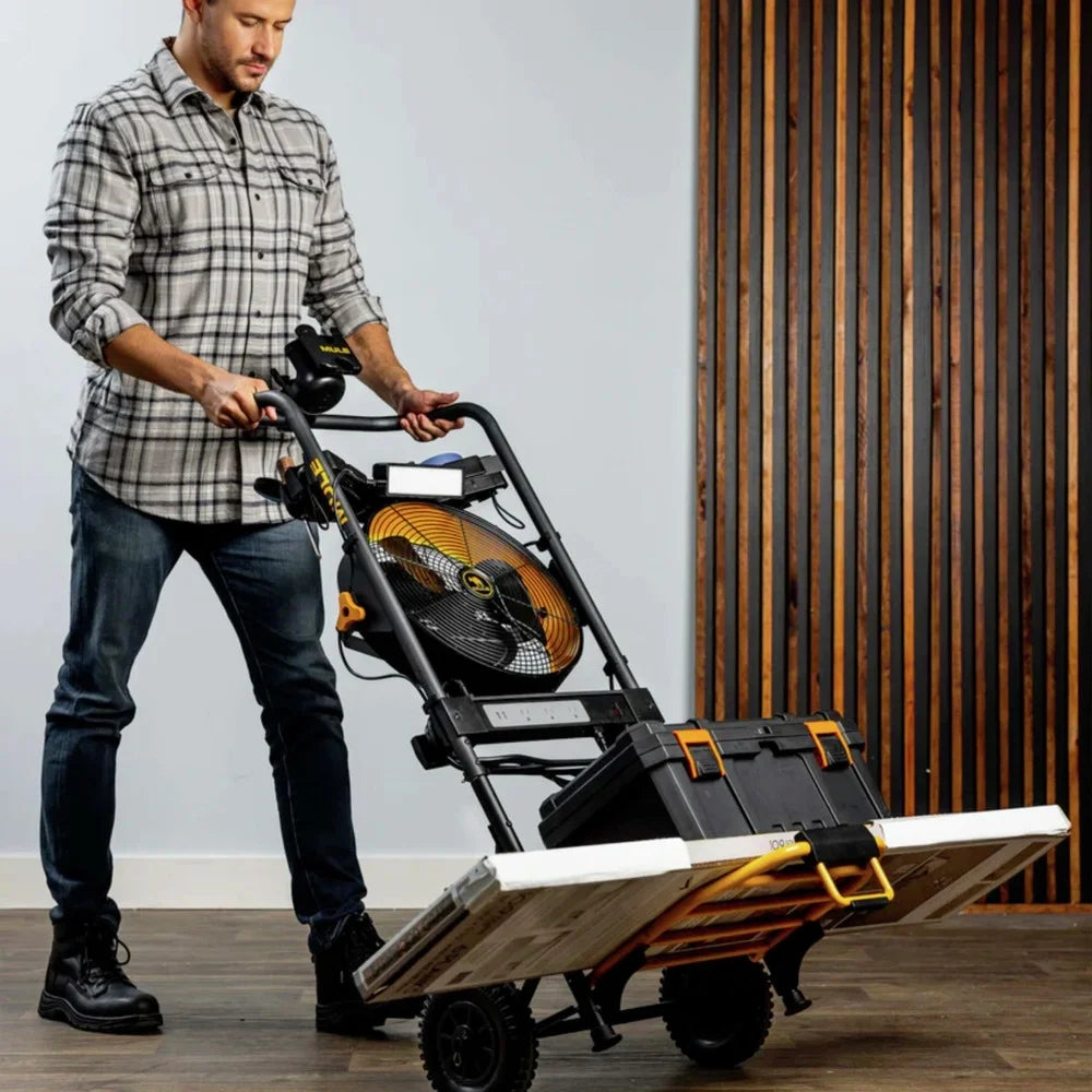 200 lbs. Capacity Hand Truck 5-in-1 Mobile Workshop with Integrated Fan and LED Light M6437