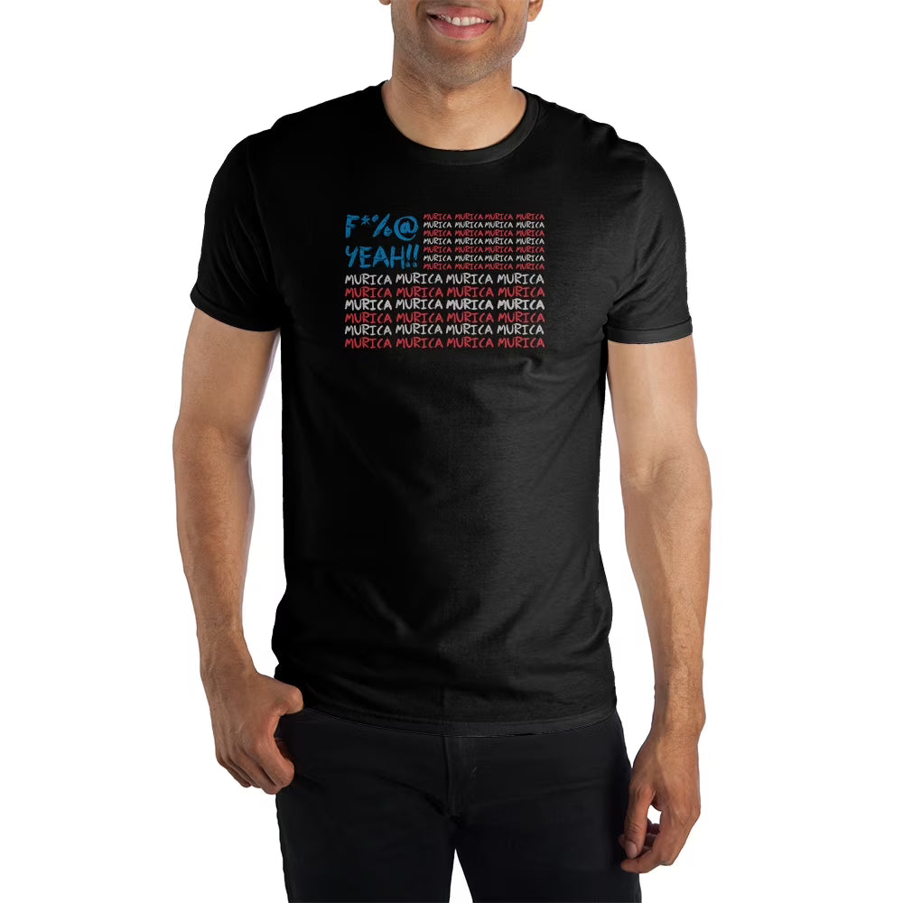 Black American Flag T-Shirt Y202