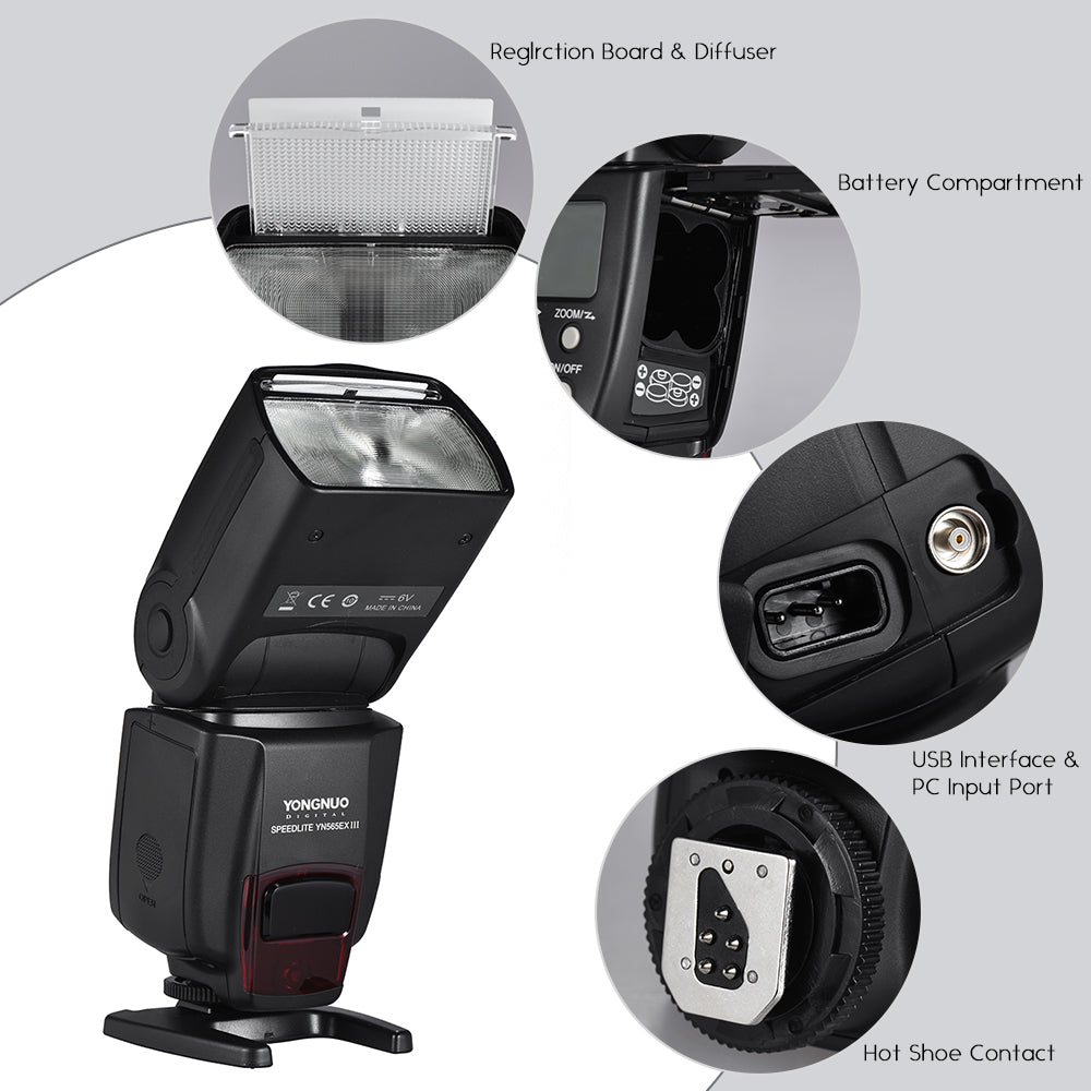 Wireless TTL Slave Flash Speedlite GN58 for Canon DSLR Camera W6627