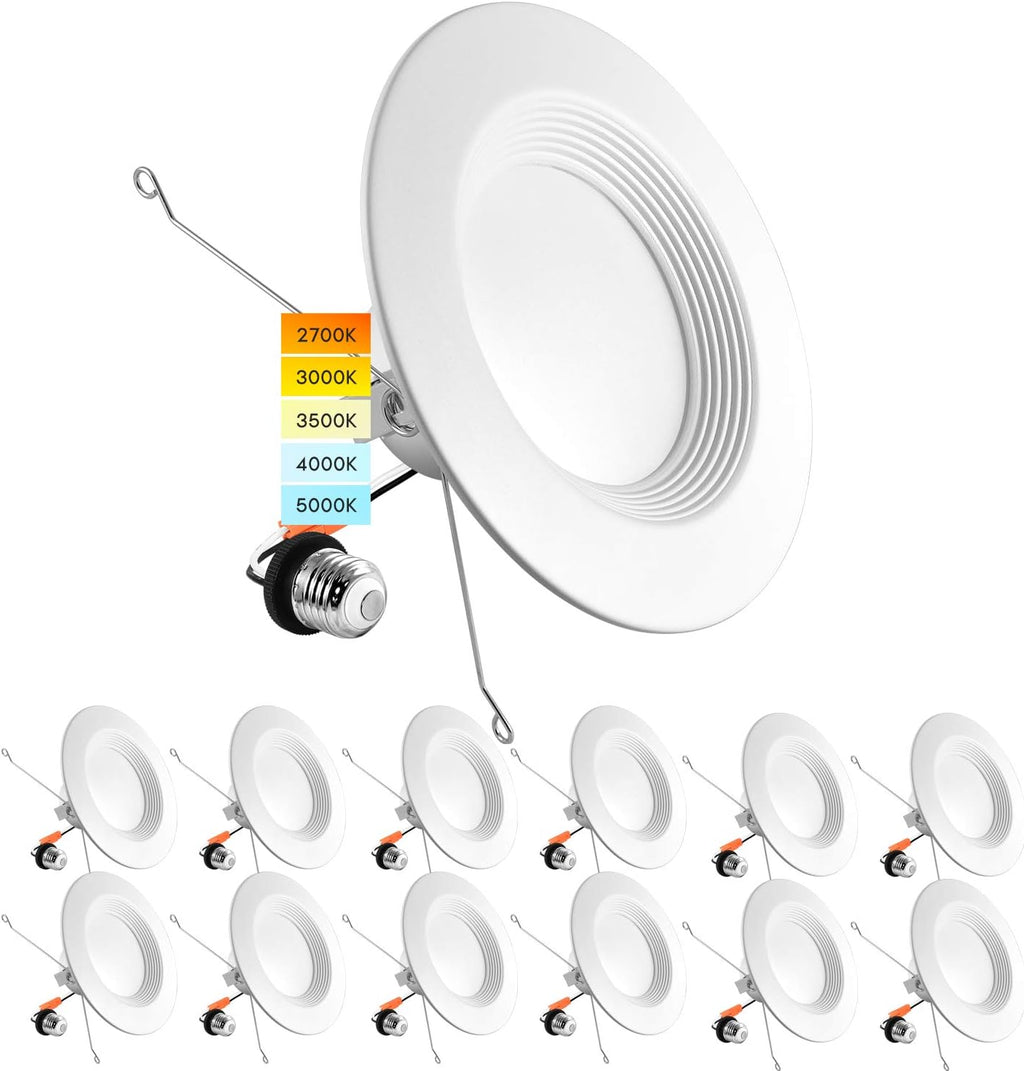 5/6 Inch LED Recessed Retrofit Downlight, 14W, Color Selectable, Dimmable, 4 Pack K494026