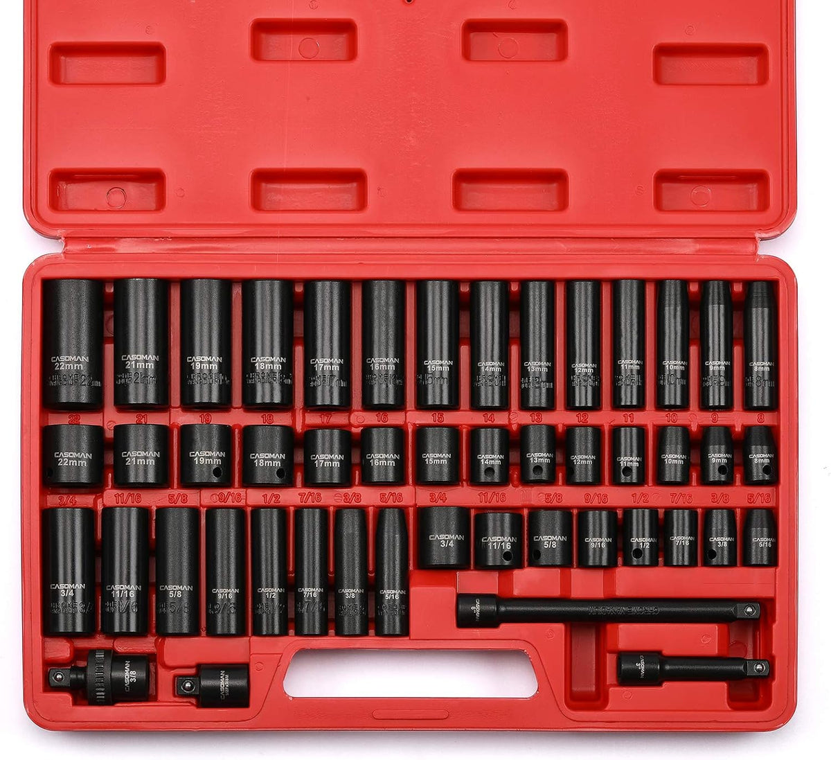 3/8 Drive 48 Piece SAE and Metric Impact Socket Set B485973