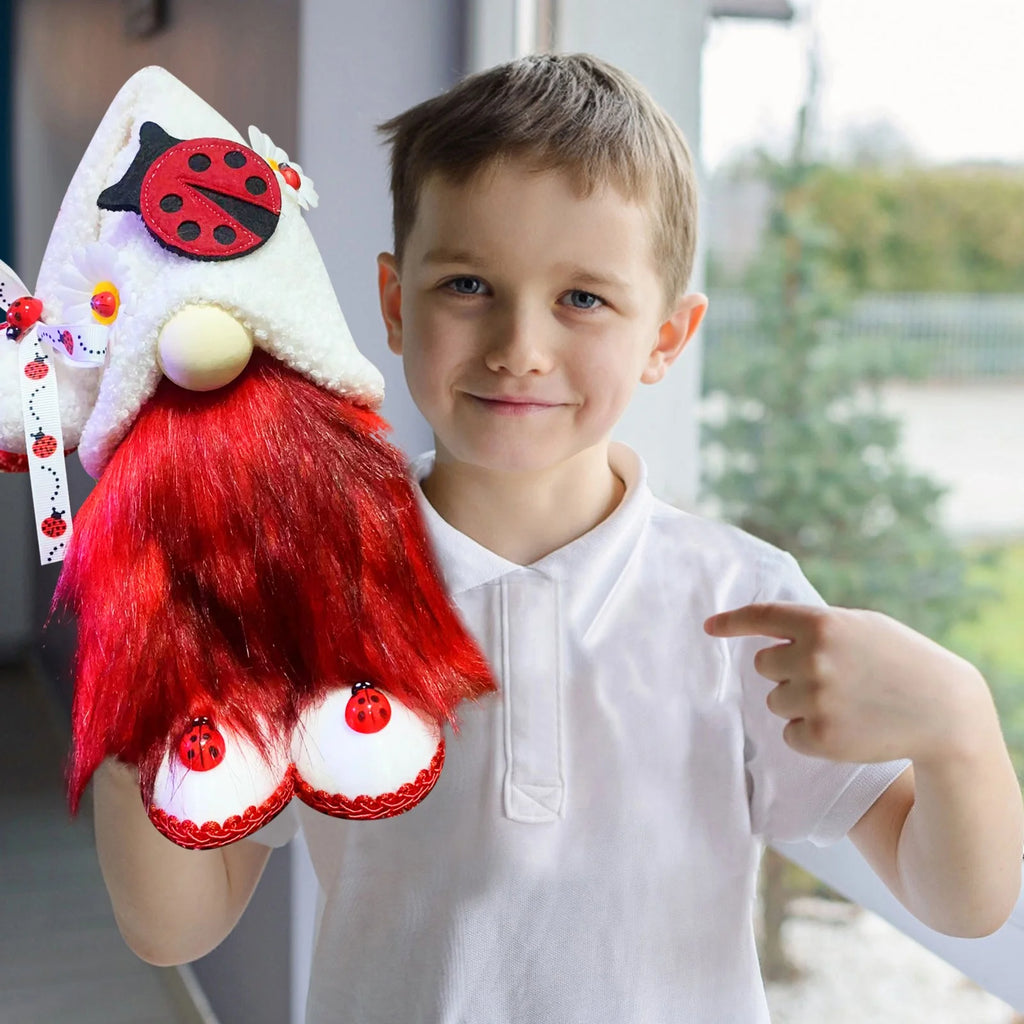 Ladybugs Daisy Gnome Holiday Ornament Doll Decorations W453