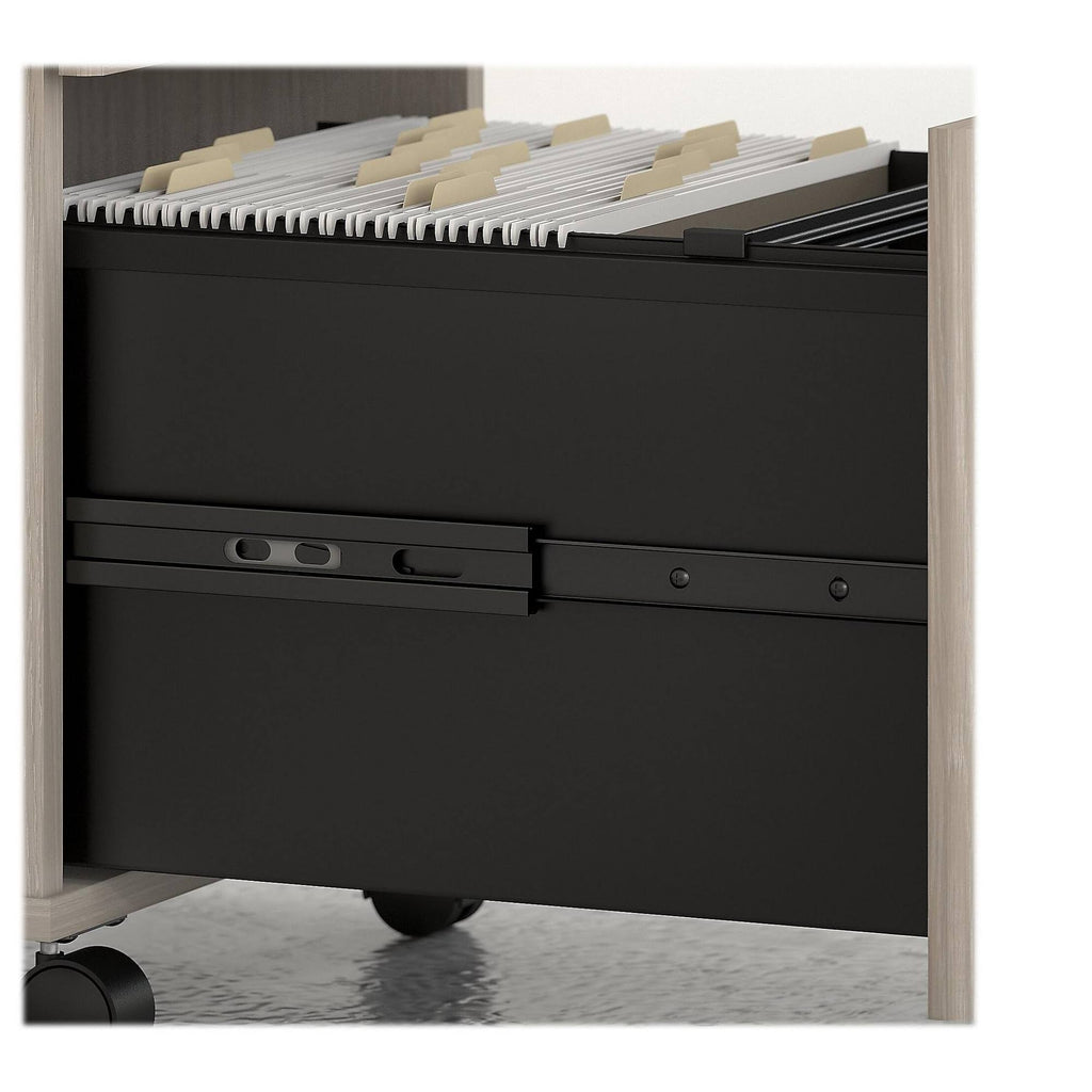 Sand Oak U Shaped Desk with Mobile File Cabinet H18864