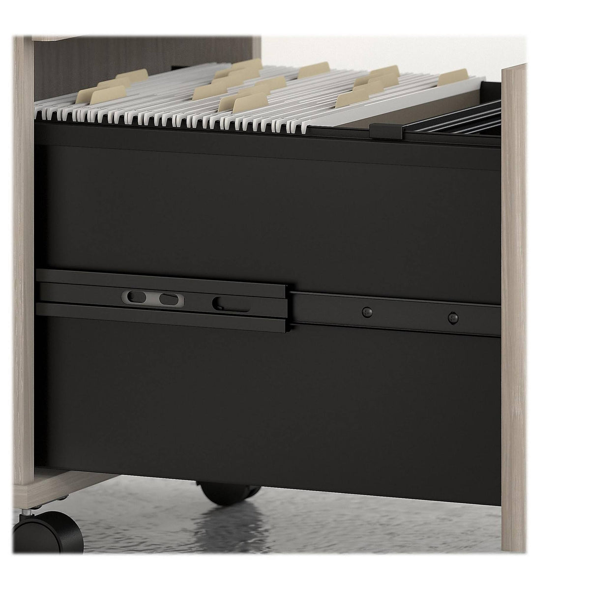 Sand Oak U Shaped Desk with Mobile File Cabinet H18864