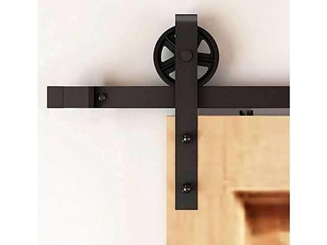 5-16FT Single Wood Sliding Barn Door Hardware Kit Carbon Steel I833381