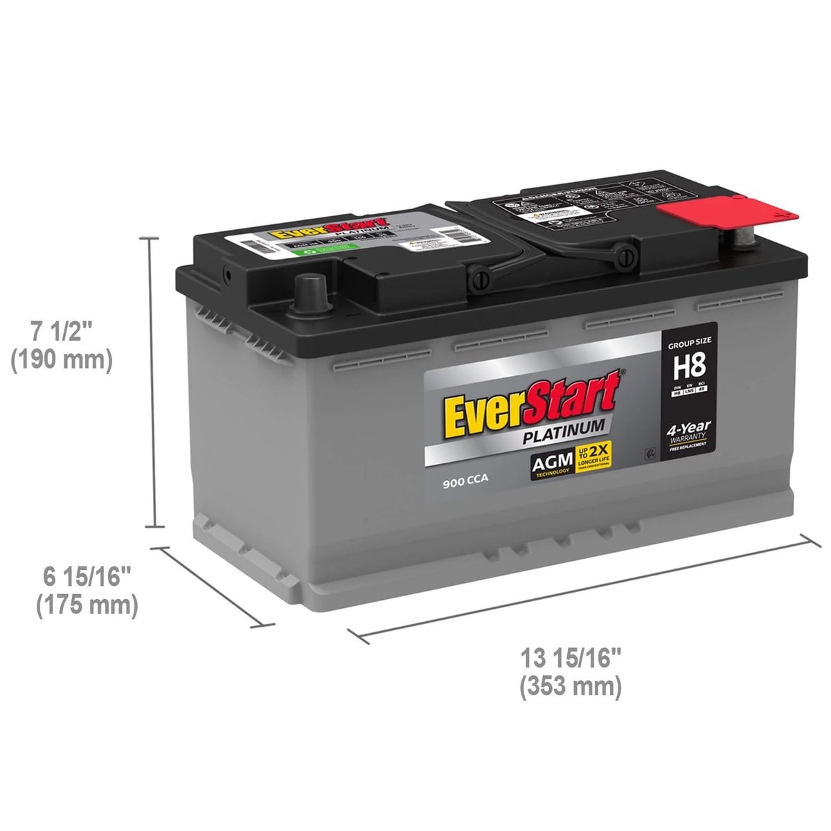 AGM Battery Group Size H8 12 Volt 900 CCA N982