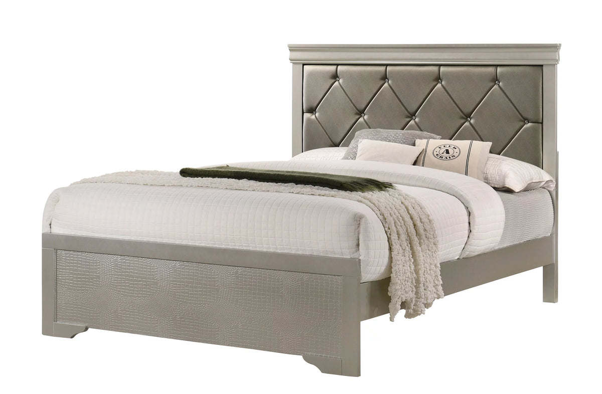 King Size Upholstered Button Tufted Headboard Bed Y530