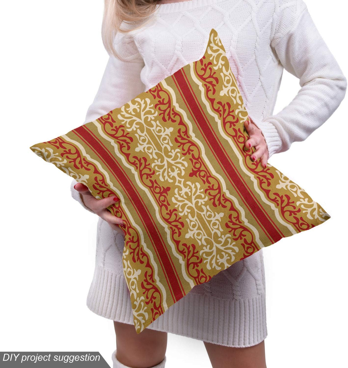 Orient Fabric by The Yard, Ruby Pale Coffee Cream Decorative Fabric V836
