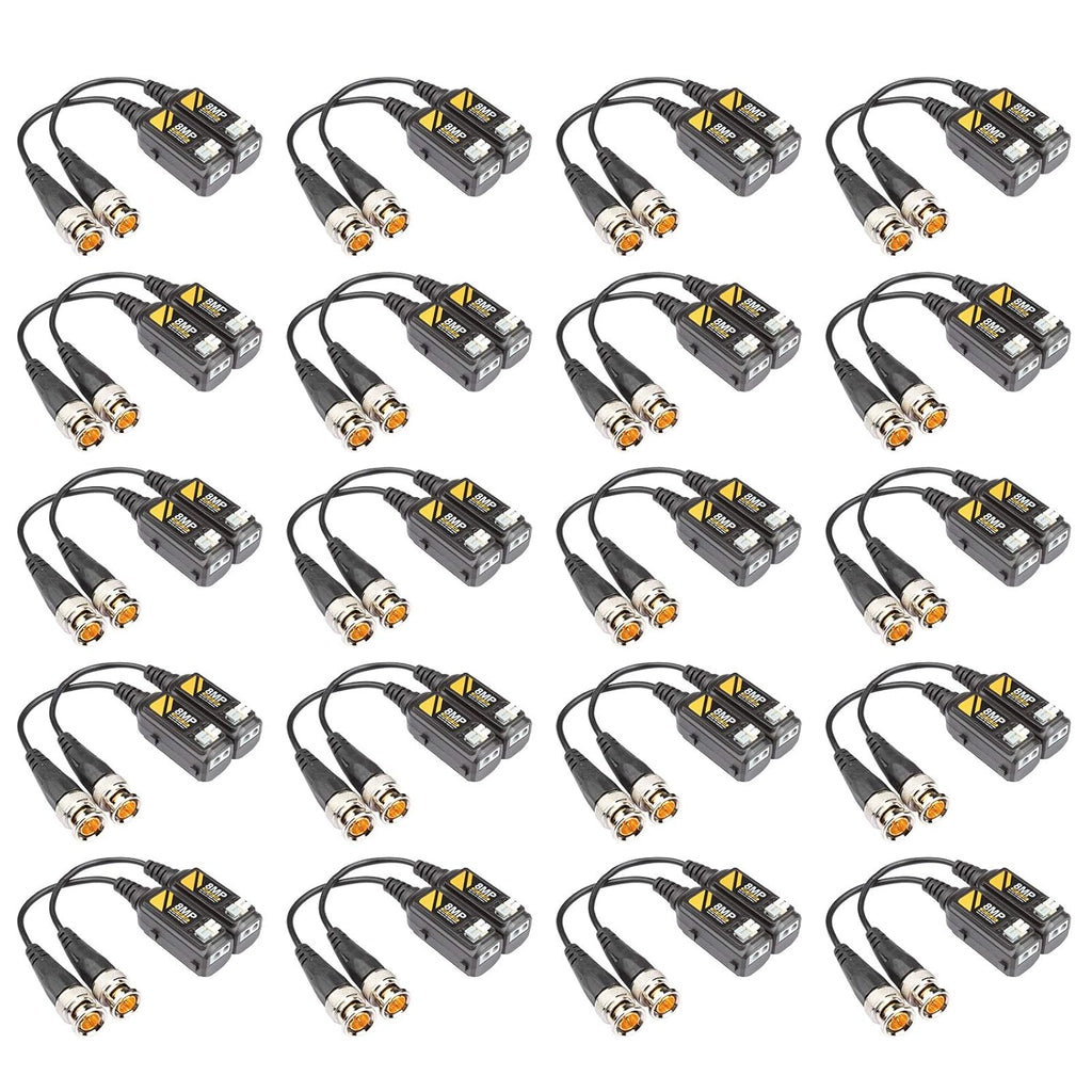 20 Pairs Passive Video Balun Connectors for BNC Male CCTV Camera System N8116