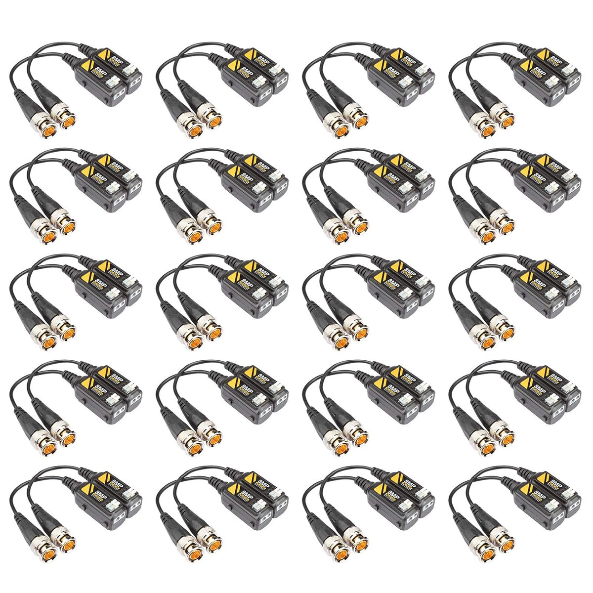 20 Pairs Passive Video Balun Connectors for BNC Male CCTV Camera System N8116