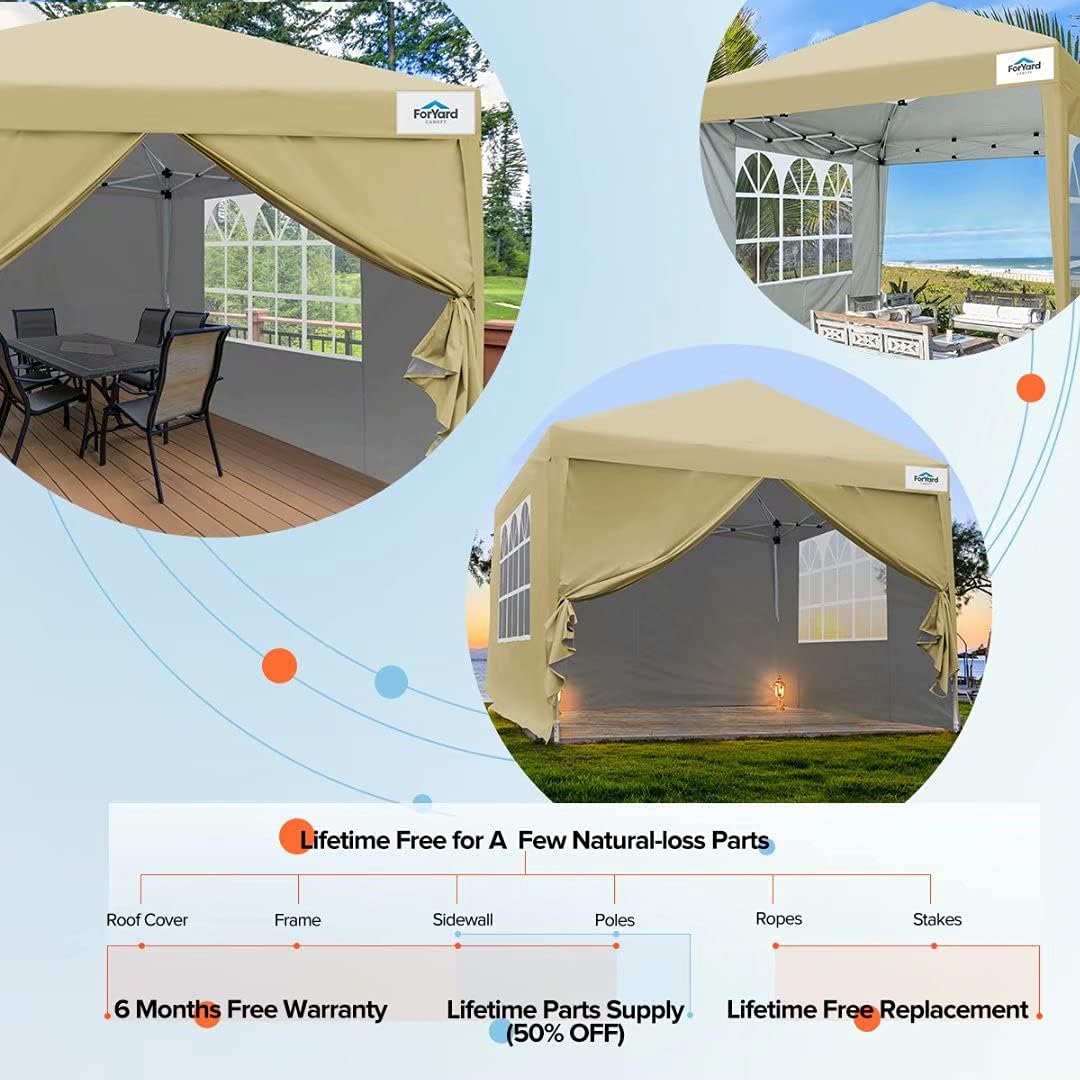 10'x10' Pop Up Canopy Tent with Sidewalls B59207