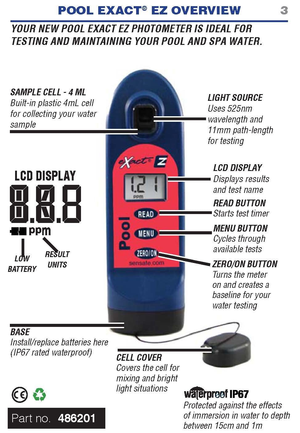 Pool Test Kit, 10 Parameters, 25 Tests R35643