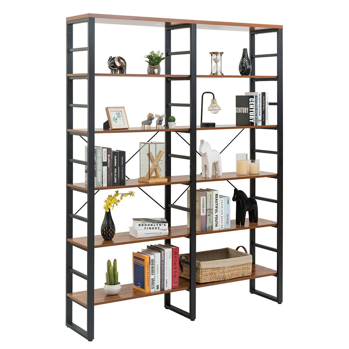 6-Shelf Bookcase Metal Storage Shelf T689919
