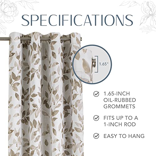 Blackout Linen Blend Window Curtain, 52 in x 84 in, Grey A984