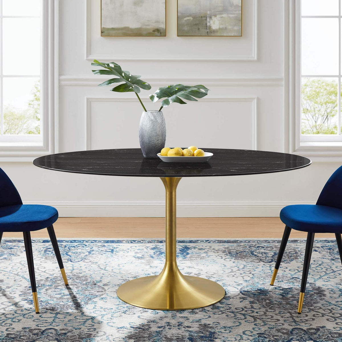 60" Oval Artificial Marble Dining Table O91401