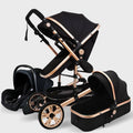 Black 3 in 1 Baby Stroller Car Seat and Cart O8667