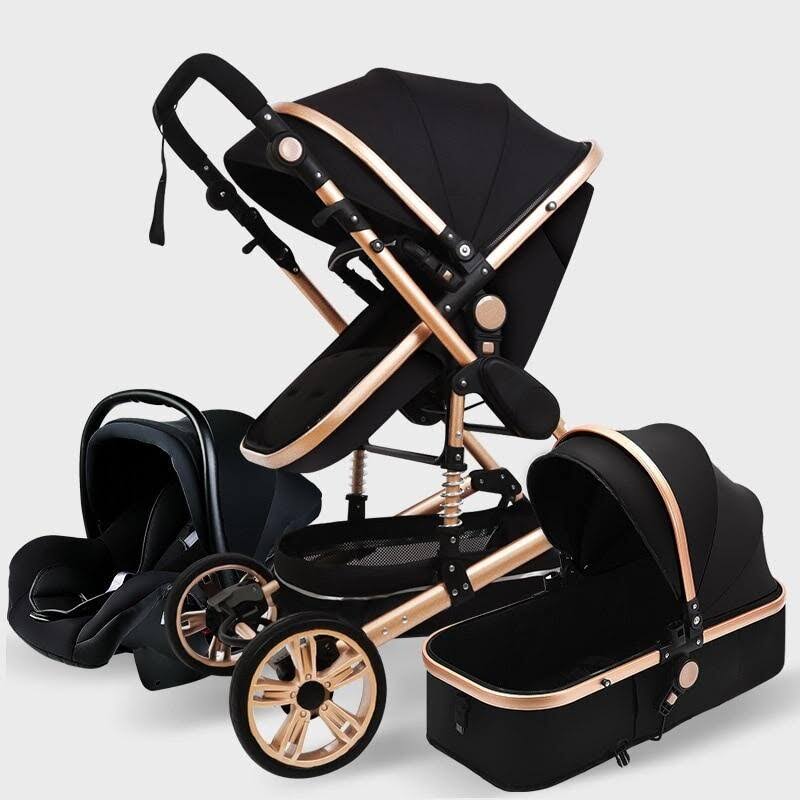 Black 3 in 1 Baby Stroller Car Seat and Cart O8667