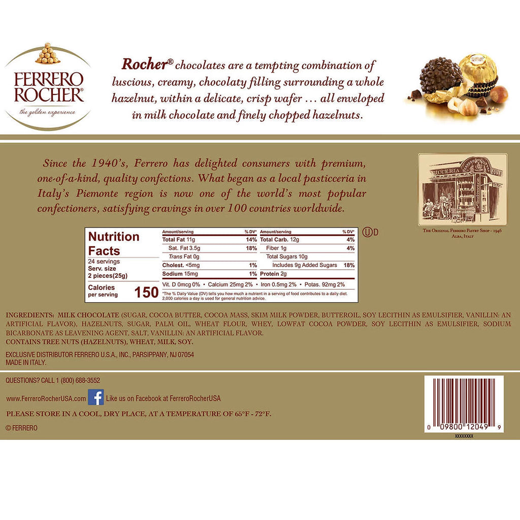 48 Count 21.2 oz Hazelnut Chocolates F455207