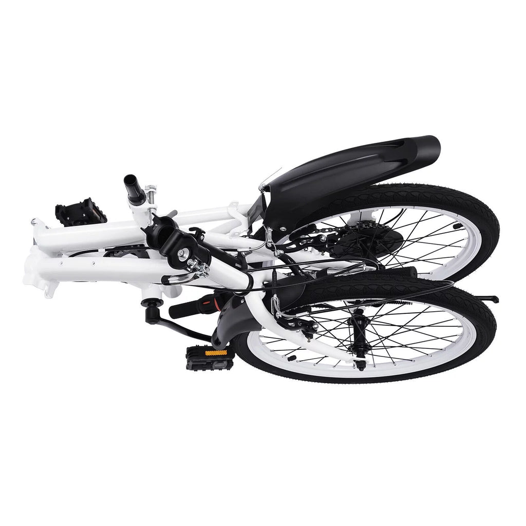 White 20 Inch 7 Speed Folding Bicycle Z19639