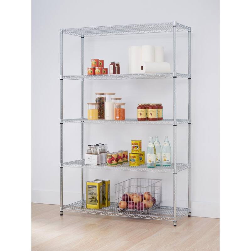 5-Tier Heavy Duty Steel Wire Shelving Unit Y540820