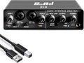 2-in 4-out USB Audio Interface with XLR Mic Amplifier, 48V Phantom Power, Pack of 2 R54375