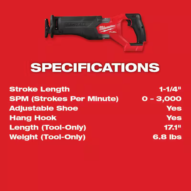 18V Lithium-Ion Brushless Cordless Reciprocating Saw Kit with 6.0Ah Battery H18684