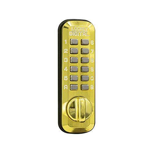 Bright Brass Mechanical Keyless Surface Mount Slide Deadbolt X38087