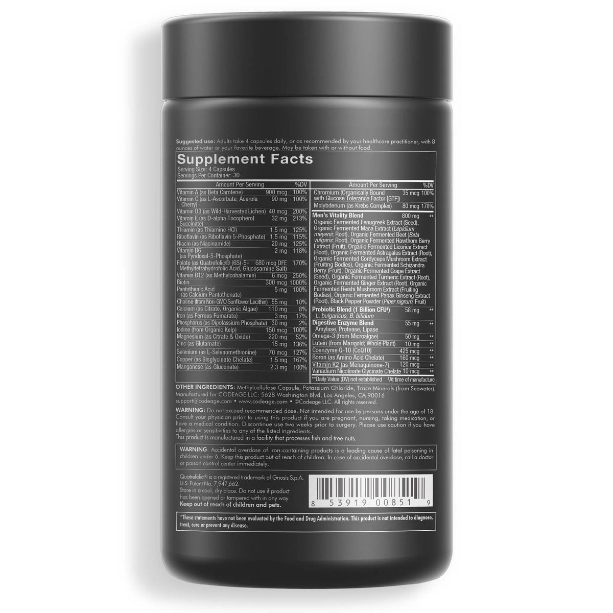 Men’s Daily Multivitamin Capsules, 120 ct Y23049