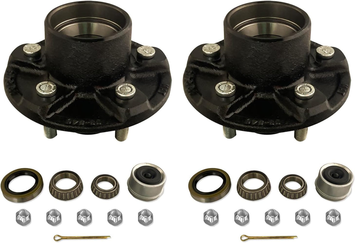 2 Sets 5 Bolt 4.5 Trailer Hub Kit 3500 lb Trailer Axle T341