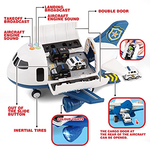 Airplane Toy with Fire Truck Cars and Play Mat F143449