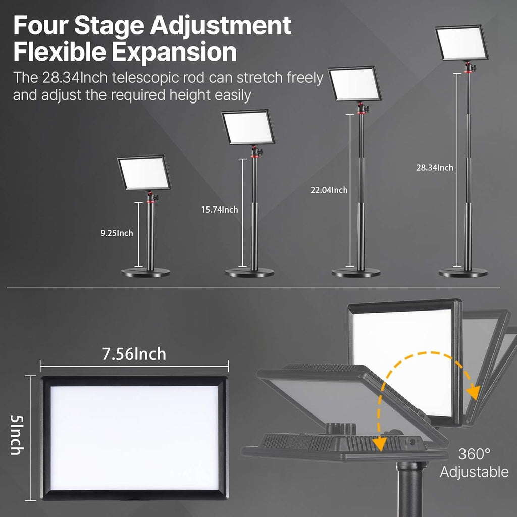 Dimmable Bi-Color LED Video Light with LCD Screen and 28 Extend Stand D634
