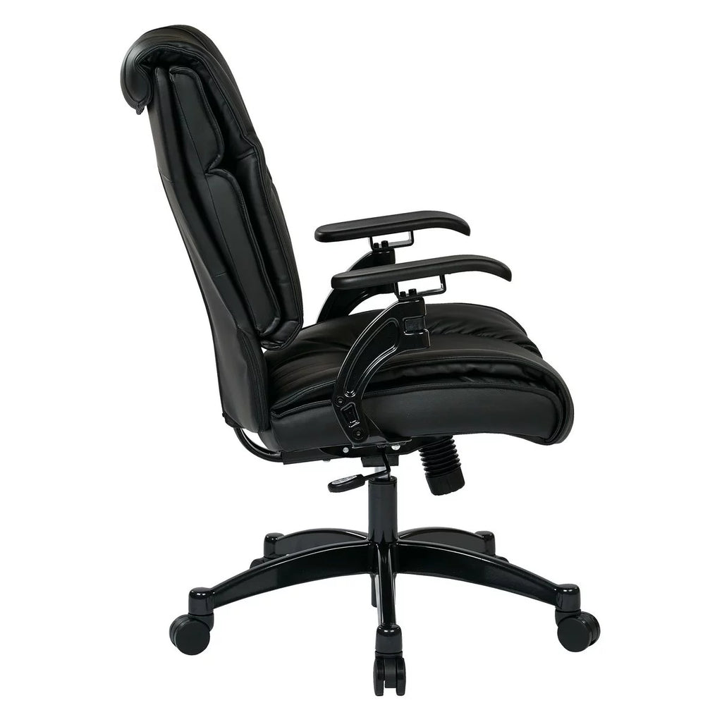 Black Bonded Leather Conference Chair with Cantilever Arms Z311