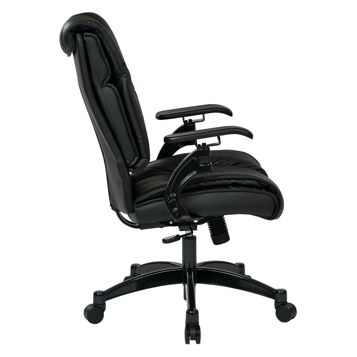 Black Bonded Leather Conference Chair with Cantilever Arms Z311