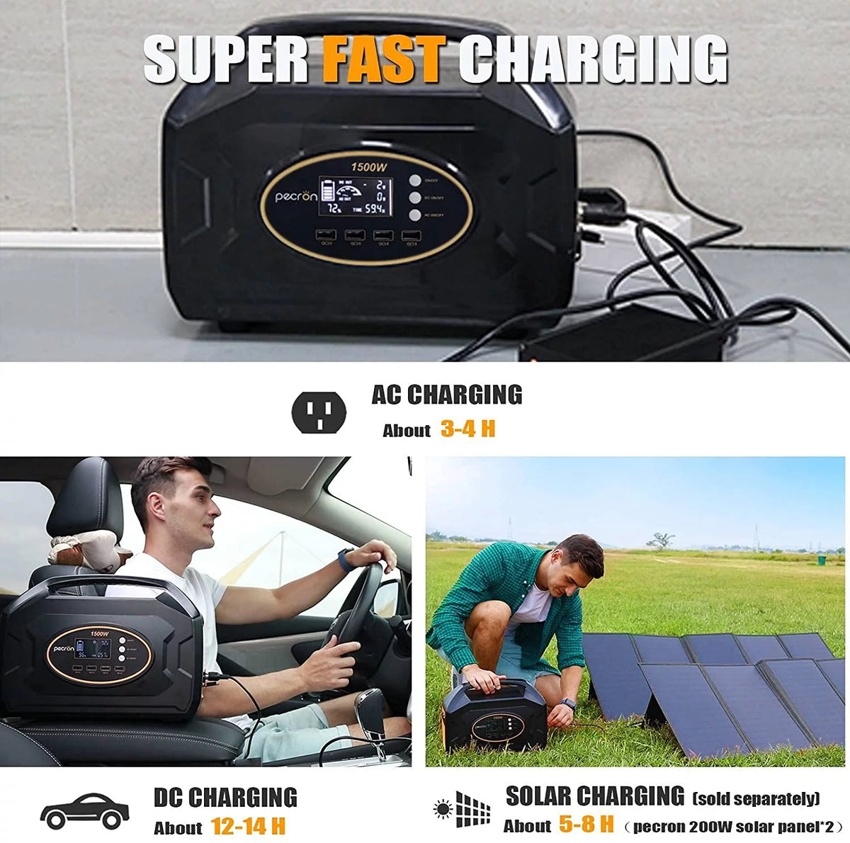 Portable Power Station 1461Wh 1500W AC Outport Solar Generators X133944