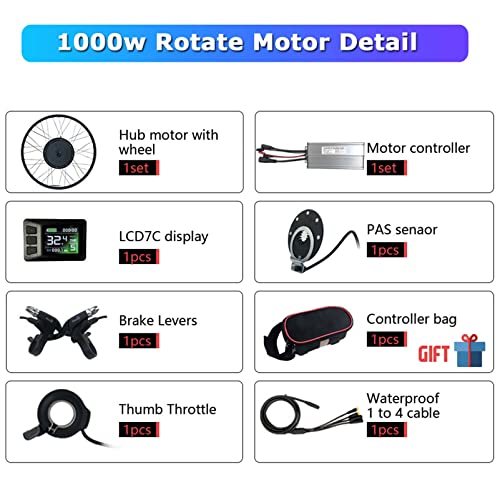 48V 1000W 1500W Rear Drive Hub Motor Ebike Conversion Kit, 27.5inch W8553