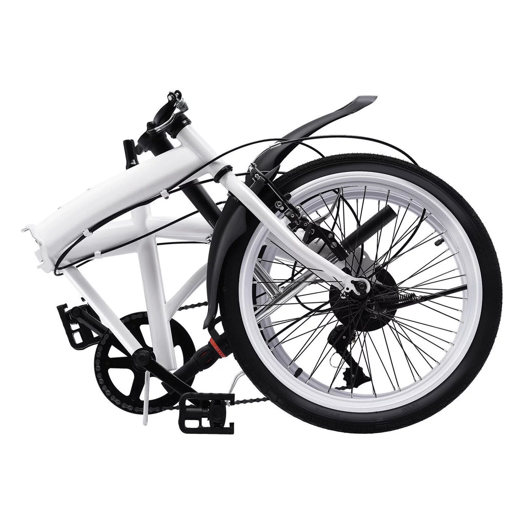 White 20 Inch 7 Speed Folding Bicycle Z19639