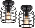 Cage Ceiling Light Fixture Semi-Flush Mount Bronze Finish Z5809